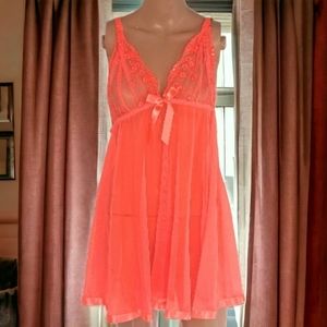 Women's plus size neon orange nighty